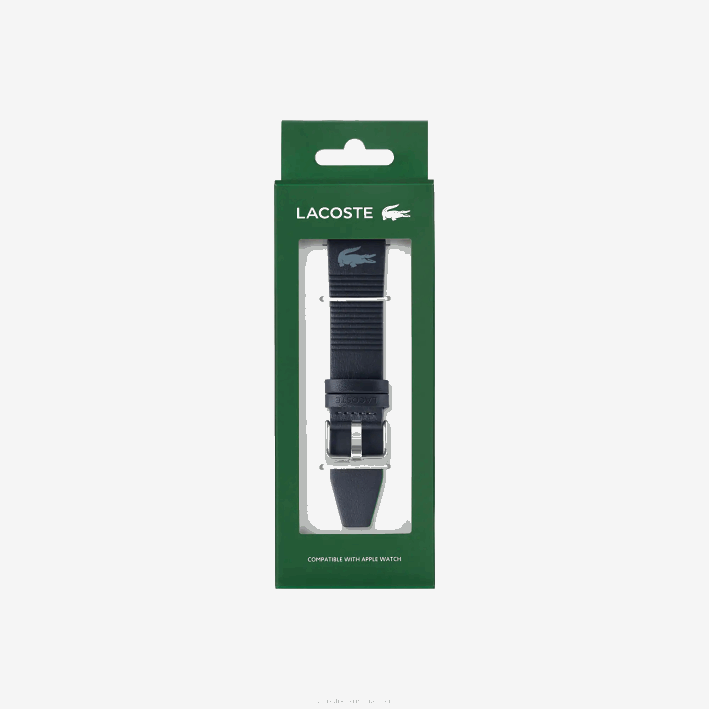 hombres Lacoste 6F242195 azul 000 correa de reloj de manzana de cuero azul