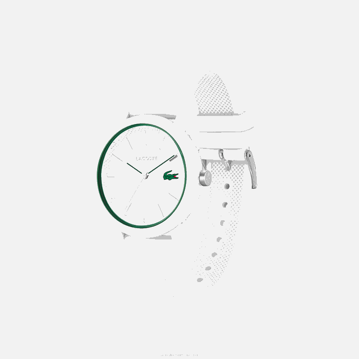 hombres Lacoste 6F242203 blanco 000 Reloj 12.12 correa silicona blanca