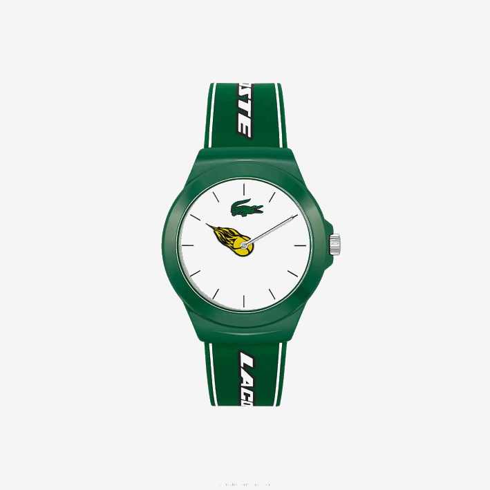 hombres Lacoste 6F242206 verde 000 reloj correa de silicona verde neocroc