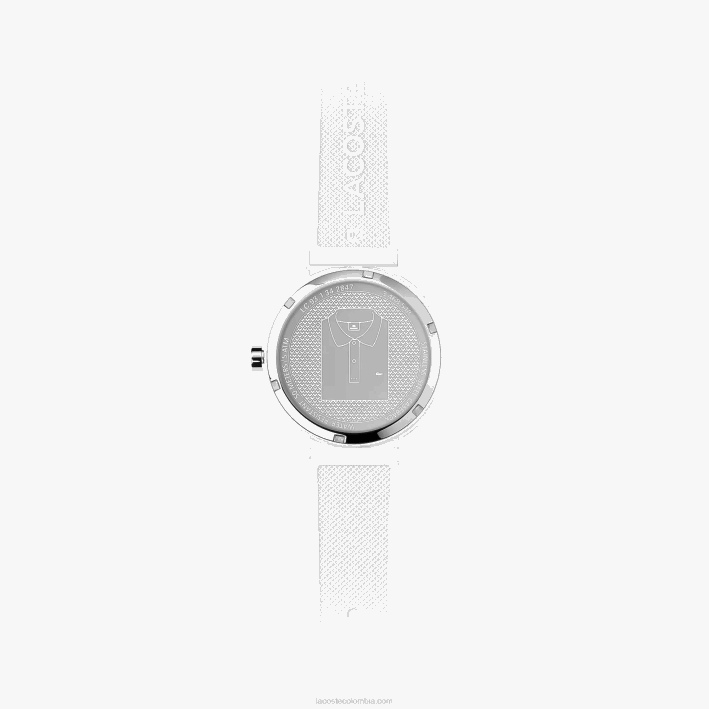 hombres Lacoste 6F242333 blanco 000 Reloj l.12.12 con correa de silicona blanca.