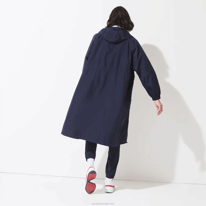 hombres Lacoste 6F241296 azul marino blanco rojo ley gabardina plegable sport edición espíritu deportivo francés