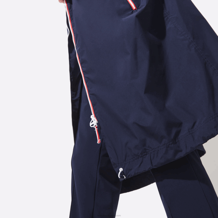 hombres Lacoste 6F241296 azul marino blanco rojo ley gabardina plegable sport edición espíritu deportivo francés