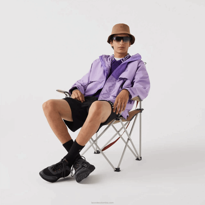 hombres Lacoste 6F241256 púrpura gfu parka repelente al agua