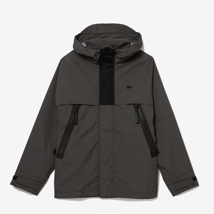 hombres Lacoste 6F241257 negro 031 parka repelente al agua