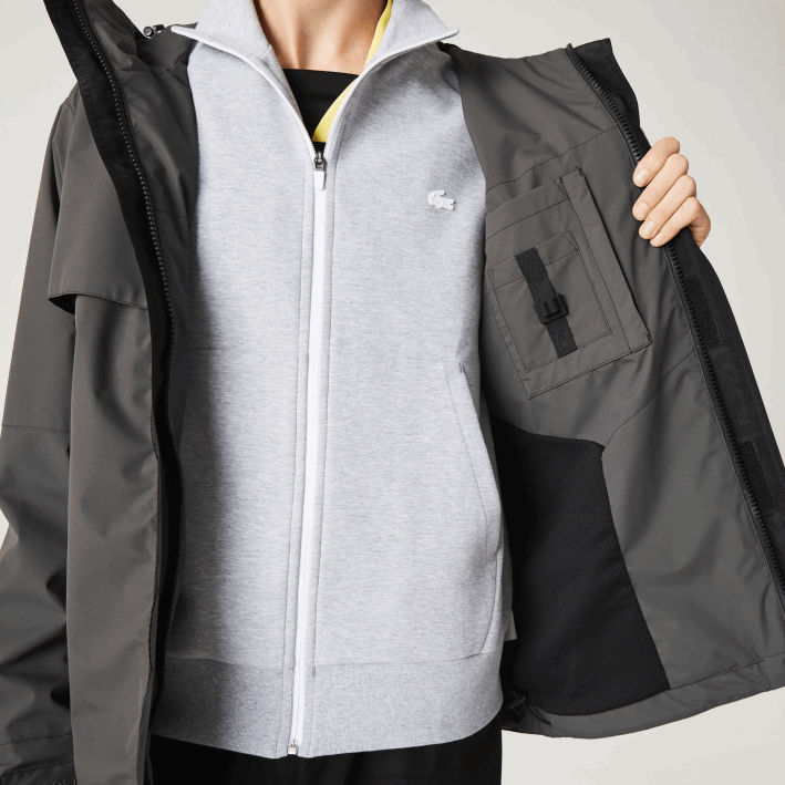 hombres Lacoste 6F241257 negro 031 parka repelente al agua