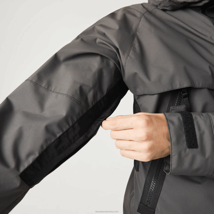 hombres Lacoste 6F241257 negro 031 parka repelente al agua