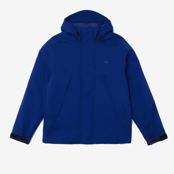 hombres Lacoste 6F241308 bdm azul parka acolchada resistente al agua