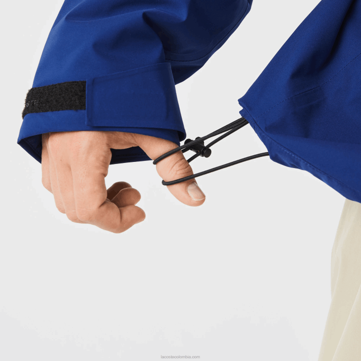 hombres Lacoste 6F241308 bdm azul parka acolchada resistente al agua