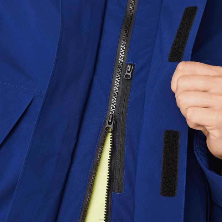 hombres Lacoste 6F241308 bdm azul parka acolchada resistente al agua
