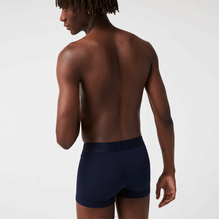 hombres Lacoste 6F241341 verde azul marino blanco p52 pack de 3 calzoncillos de algodón stretch no combinados