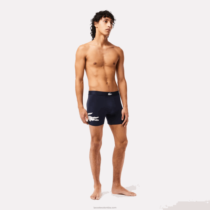 hombres Lacoste 6F241369 blanco gris chino azul marino bck Pack de 3 calzoncillos bóxer largos de algodón elástico con cintura de cocodrilo hombres Lacoste 6F241369 blanco gris chino azul marino bck Pack de 3 calzoncillos bóxer largos de algodón elástico con cintura de cocodrilo