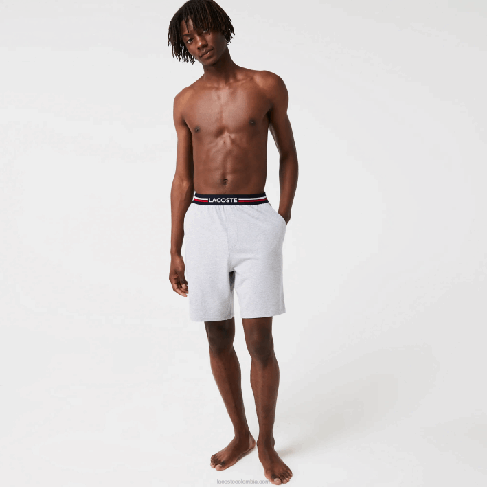 hombres Lacoste 6F241375 lomo gris cca calzoncillos boxer largos con cintura a rayas hombres Lacoste 6F241375 lomo gris cca calzoncillos boxer largos con cintura a rayas