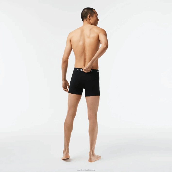 hombres Lacoste 6F241399 negro 031 Pack de 5 bóxers con logo en la cintura