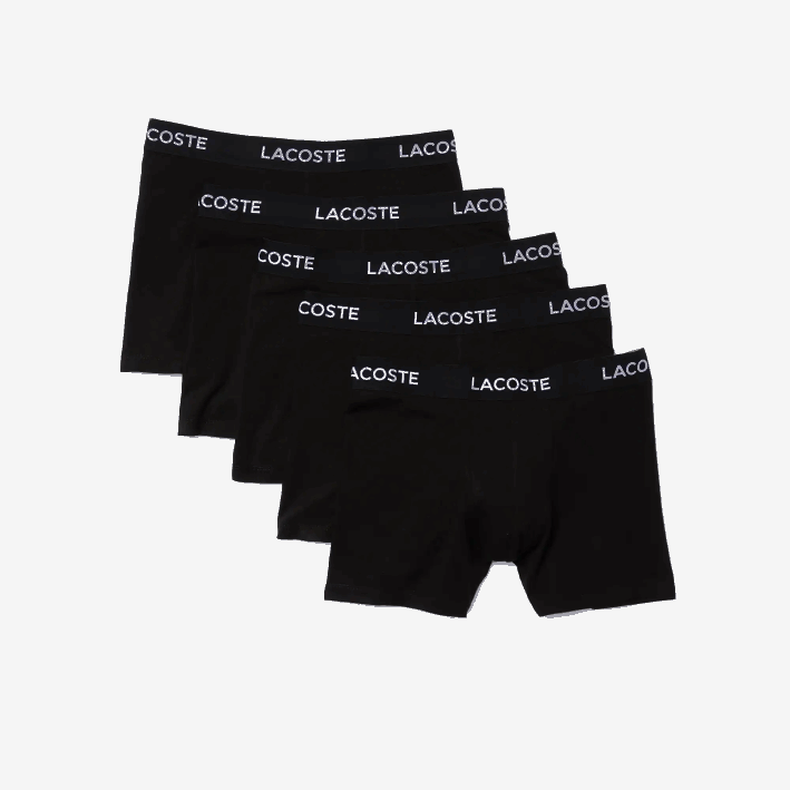 hombres Lacoste 6F241399 negro 031 Pack de 5 bóxers con logo en la cintura