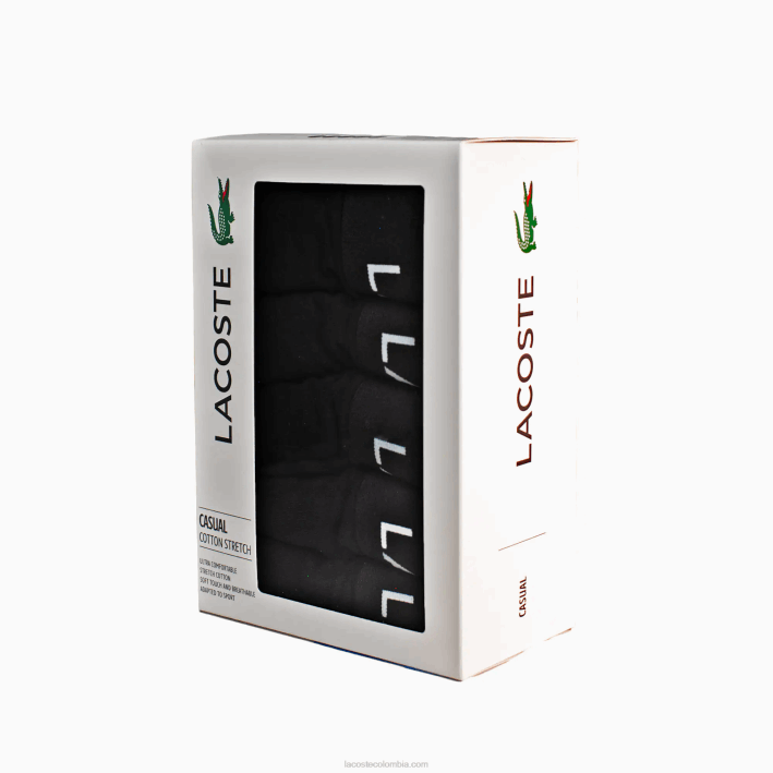 hombres Lacoste 6F241399 negro 031 Pack de 5 bóxers con logo en la cintura