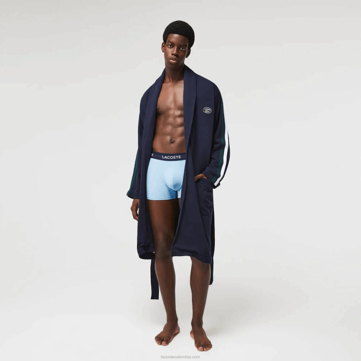 hombres Lacoste 6F241401 azul marino 166 bata de piqué de algodón con insignias texturizadas de inspiración deportiva hombres Lacoste 6F241401 azul marino 166 bata de piqué de algodón con insignias texturizadas de inspiración deportiva