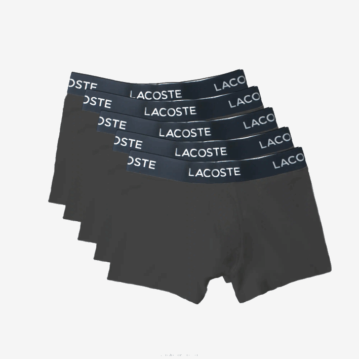 hombres Lacoste 6F241414 gris xb4 Pack de 5 calzoncillos de algodón elástico hombres Lacoste 6F241414 gris xb4 Pack de 5 calzoncillos de algodón elástico