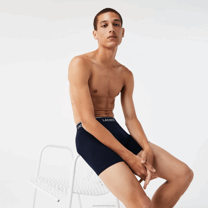 hombres Lacoste 6F241416 verde rojo azul marino hy0 Pack de 3 calzoncillos boxer largos de algodón hombres Lacoste 6F241416 verde rojo azul marino hy0 Pack de 3 calzoncillos boxer largos de algodón