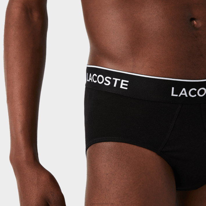 hombres Lacoste 6F241421 negro 031 paquete de 3 calzoncillos casuales