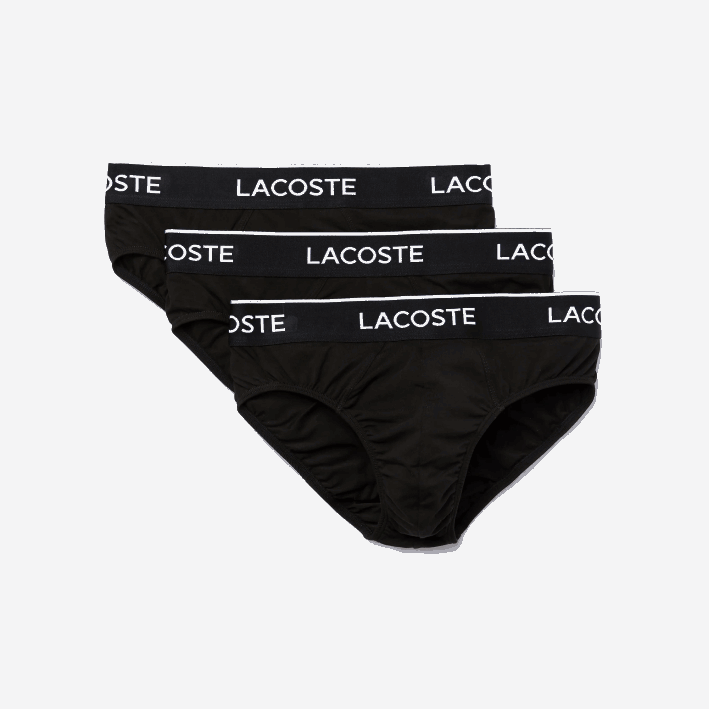 hombres Lacoste 6F241421 negro 031 paquete de 3 calzoncillos casuales