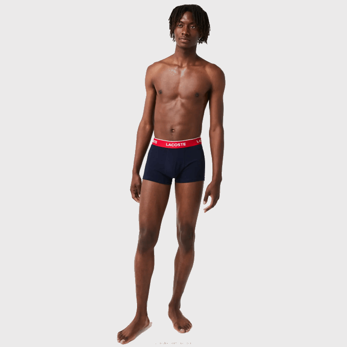 hombres Lacoste 6F241455 verde rojo azul marino hy0 Pack de 3 calzoncillos bóxer casual azul marino con cinturilla a contraste hombres Lacoste 6F241455 verde rojo azul marino hy0 Pack de 3 calzoncillos bóxer casual azul marino con cinturilla a contraste