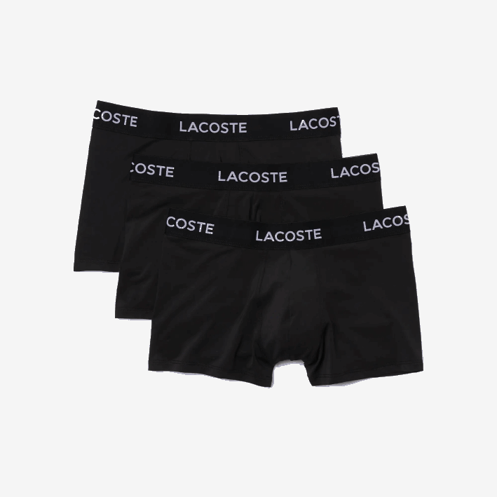 hombres Lacoste 6F241461 negro 031 Pack de 3 calzoncillos de microfibra