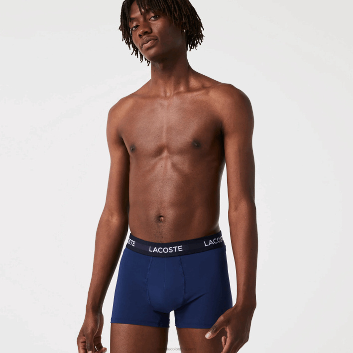 hombres Lacoste 6F241463 vuc azul marino Pack de 3 calzoncillos de microfibra hombres Lacoste 6F241463 vuc azul marino Pack de 3 calzoncillos de microfibra