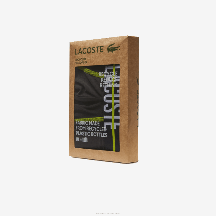 hombres Lacoste 6F241492 negro amarillo 9y2 baúl de jersey sin costuras