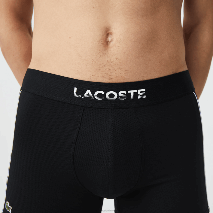hombres Lacoste 6F241557 blanco negro 258 baúl de malla técnica transpirable
