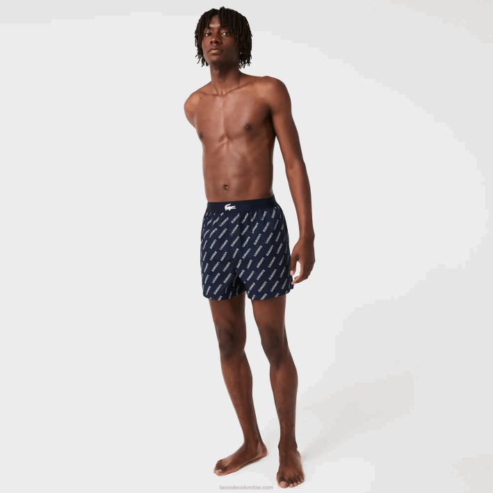 hombres Lacoste 6F241578 vuc azul marino bóxer de algodón ultrasuave pack de 3