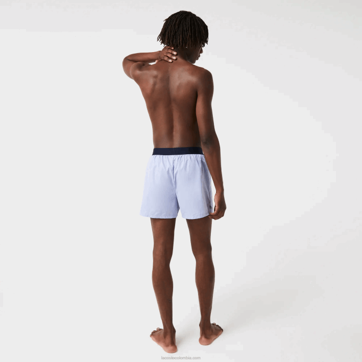 hombres Lacoste 6F241578 vuc azul marino bóxer de algodón ultrasuave pack de 3