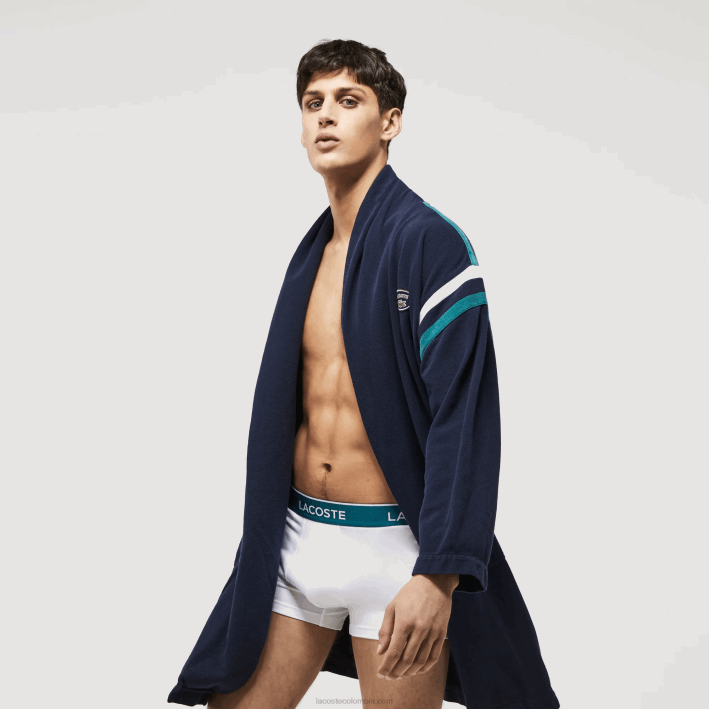 hombres Lacoste 6F24483 blanco 001 calzoncillos tipo bóxer informales, paquete de 3