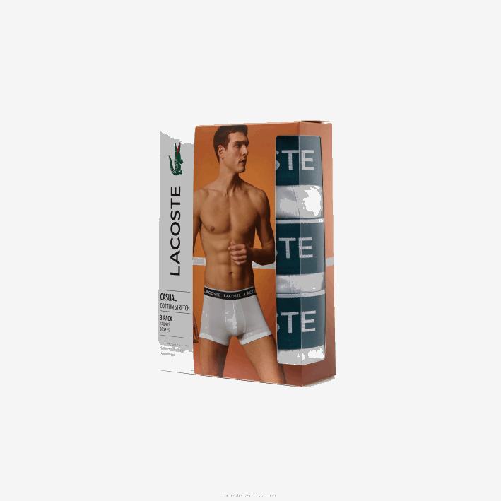 hombres Lacoste 6F24483 blanco 001 calzoncillos tipo bóxer informales, paquete de 3