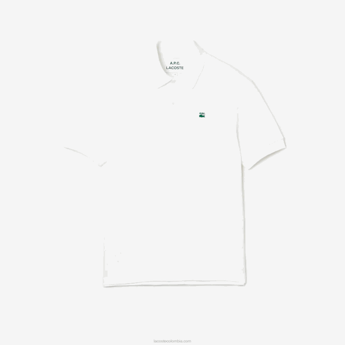 hombres6F24927 blanco 001 lacoste x a.p.c. polo de petit piqué de algodón de corte holgado