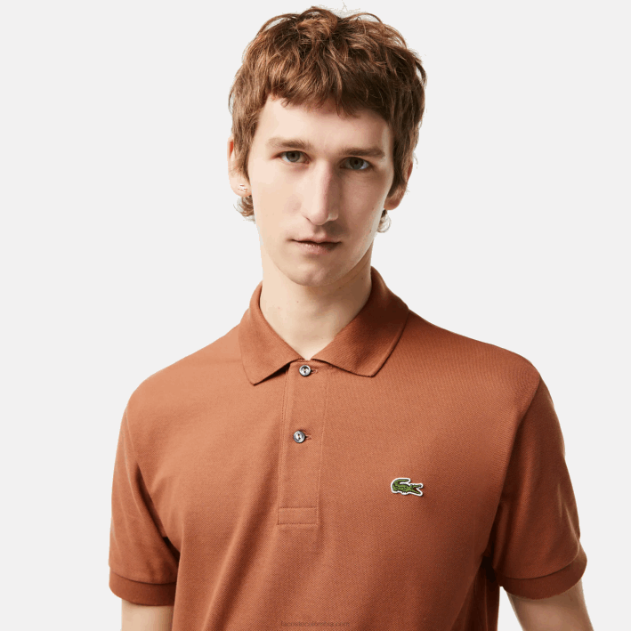 hombres Lacoste 6F24104 lfa marrón claro polo original l.12.12