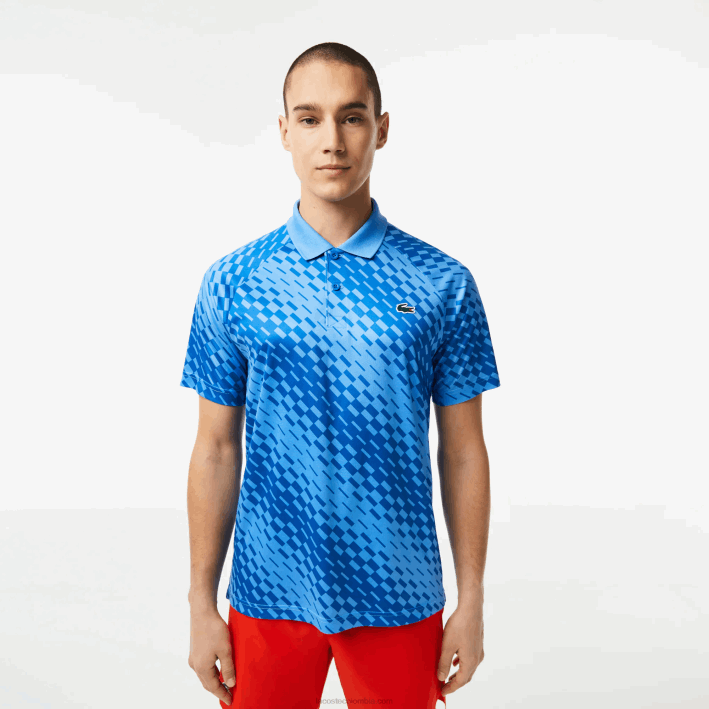 hombres Lacoste 6F24108 yiq azul tenis x novak djokovic versión fan polo