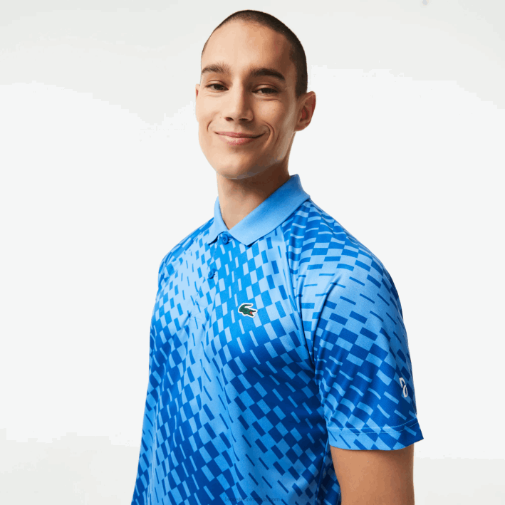 hombres Lacoste 6F24108 yiq azul tenis x novak djokovic versión fan polo