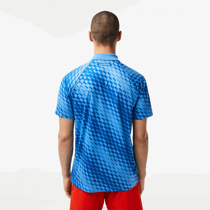hombres Lacoste 6F24108 yiq azul tenis x novak djokovic versión fan polo