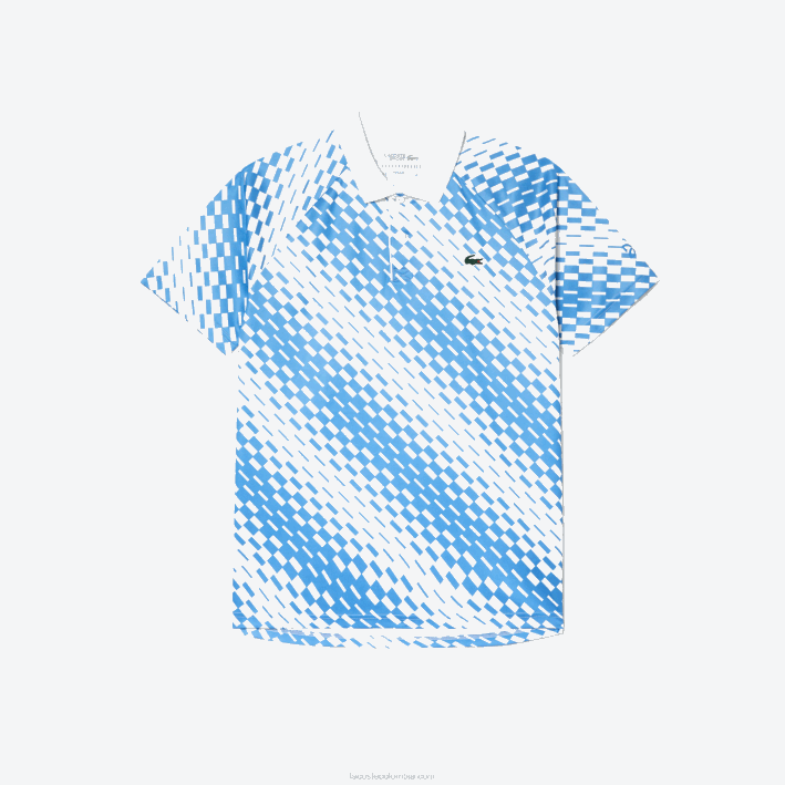 hombres Lacoste 6F24109 blanco azul ga7 tenis x novak djokovic versión fan polo