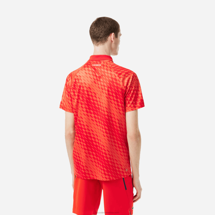 hombres Lacoste 6F24110 rojo naranja wi9 tenis x novak djokovic versión fan polo