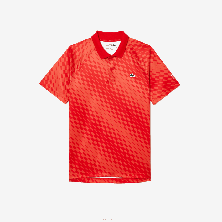 hombres Lacoste 6F24110 rojo naranja wi9 tenis x novak djokovic versión fan polo