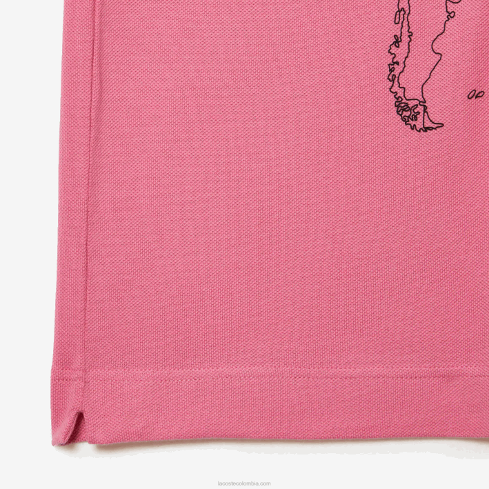hombres Lacoste 6F24113 rosa 2r3 polo de algodón orgánico estampado original l.12.12