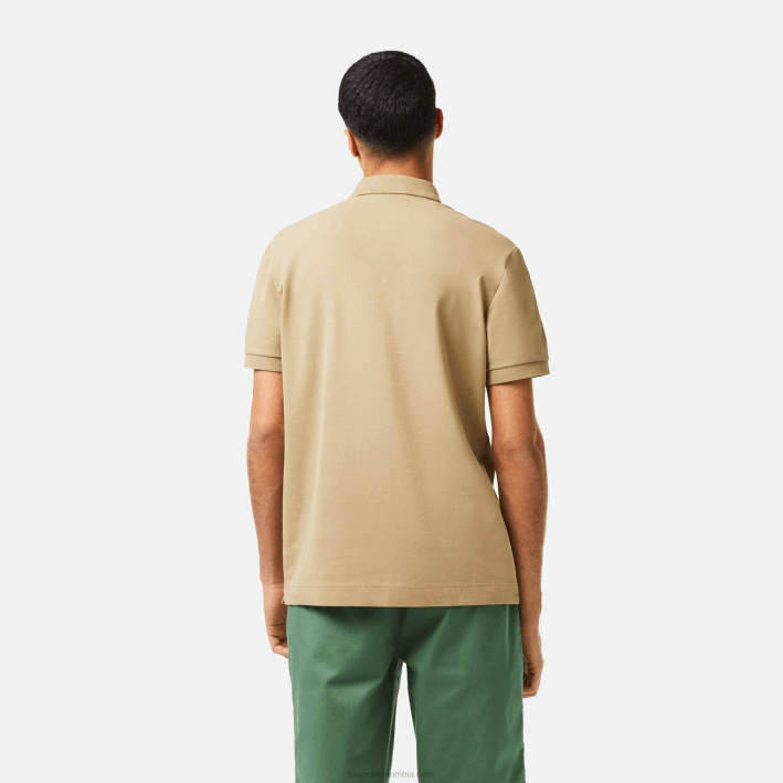 hombres Lacoste 6F24124 beige cb8 polo de piqué de algodón elástico smart paris