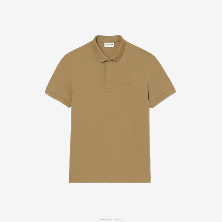 hombres Lacoste 6F24124 beige cb8 polo de piqué de algodón elástico smart paris