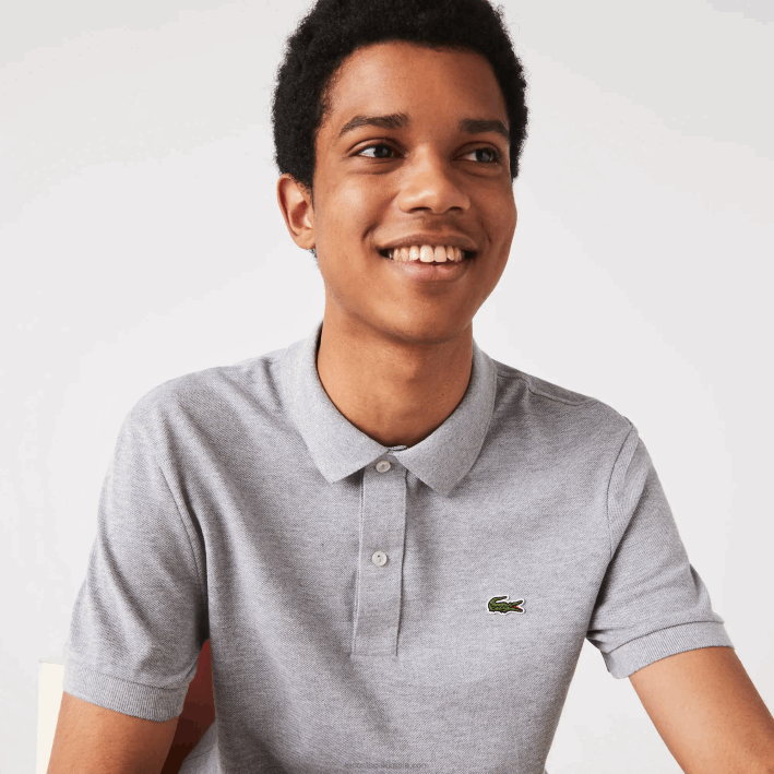 hombres Lacoste 6F241267 lomo gris yrd polo original l.12.12 slim fit