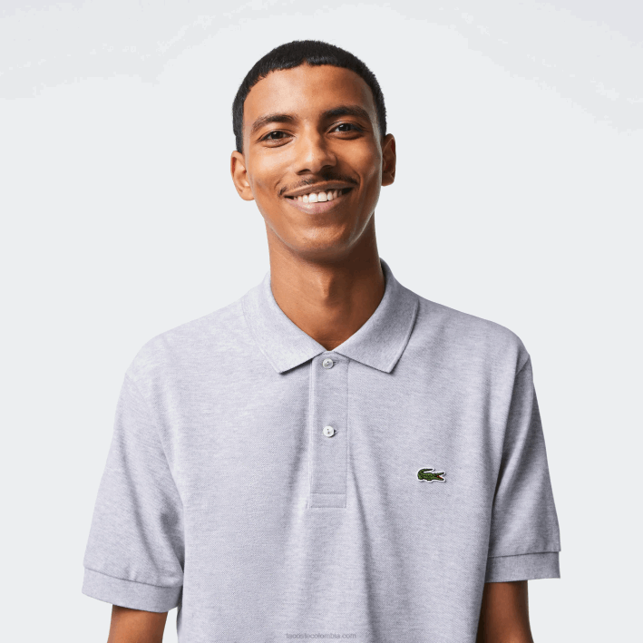 hombres Lacoste 6F24127 lomo gris cca polo jaspeado original l.12.12