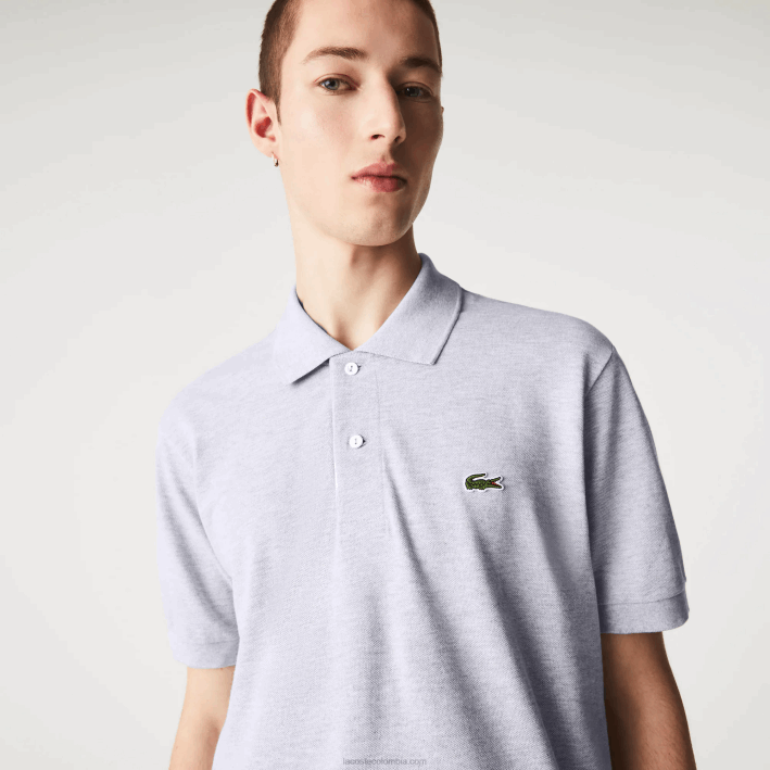 hombres Lacoste 6F24127 lomo gris cca polo jaspeado original l.12.12
