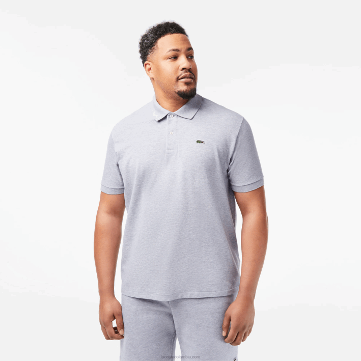 hombres Lacoste 6F24127 lomo gris cca polo jaspeado original l.12.12