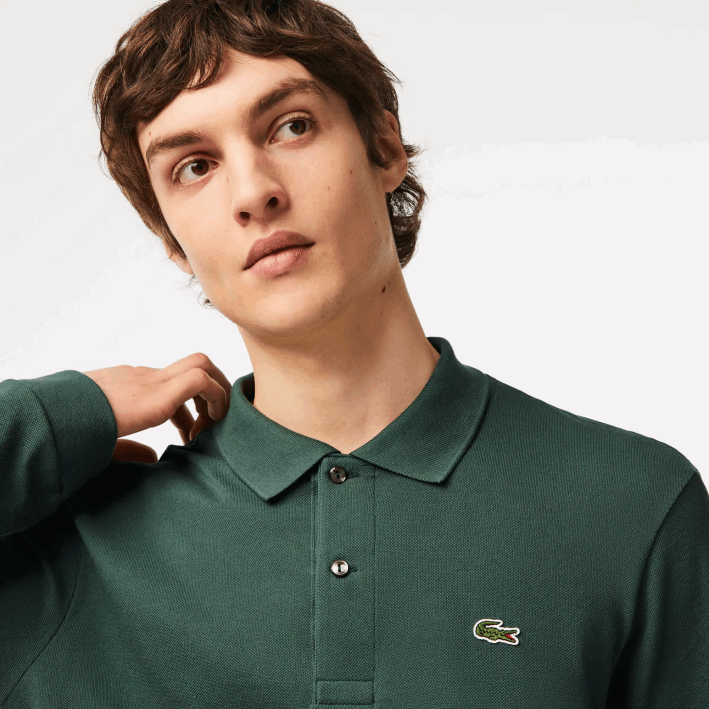 hombres Lacoste 6F241301 verde 5hx polo de manga larga original l.12.12