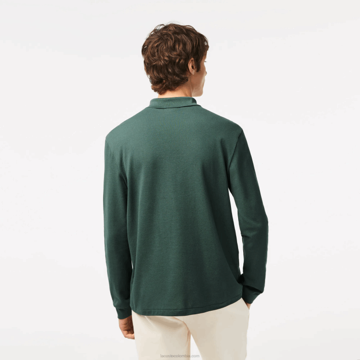 hombres Lacoste 6F241301 verde 5hx polo de manga larga original l.12.12